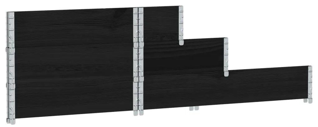 Canteiro elevado de 3 níveis 120x80 cm pinho maciço preto