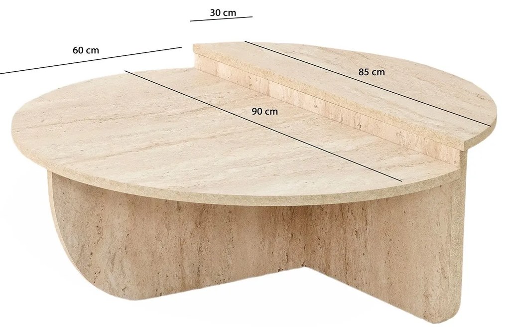Mesa de Centro Podium – Travertino – Diâmetro 90 cm Altura 35 cm