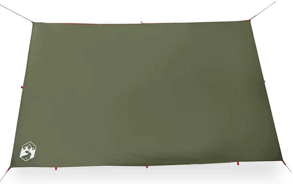Lona de campismo 306x306 cm impermeável verde azeitona