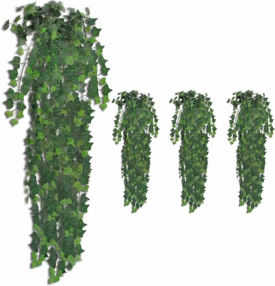 3051480 vidaXL Trepadeira hera artificial 4 pcs 90 cm verde