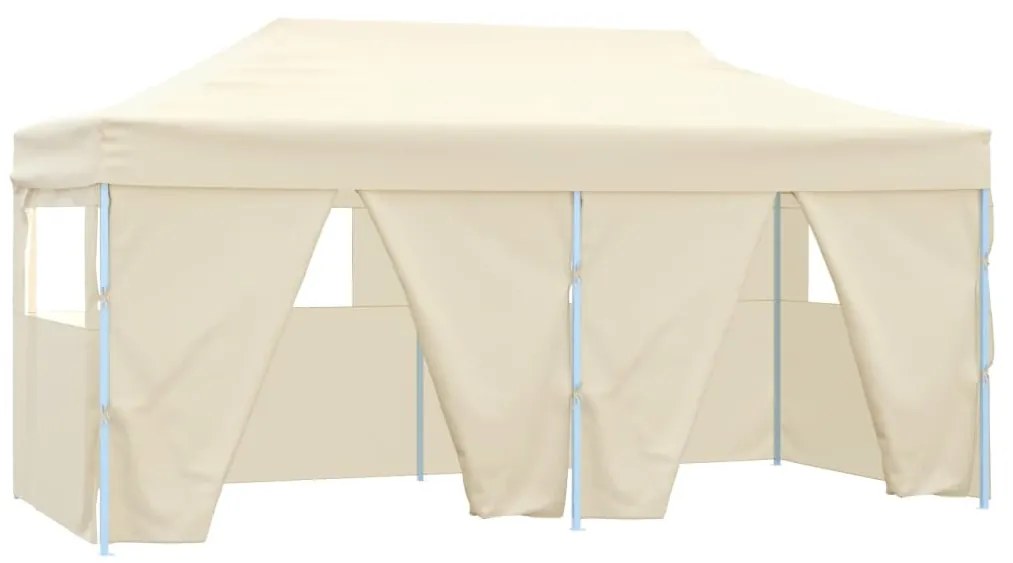 Tenda dobrável profissional festas 4 paredes 3x6m aço creme