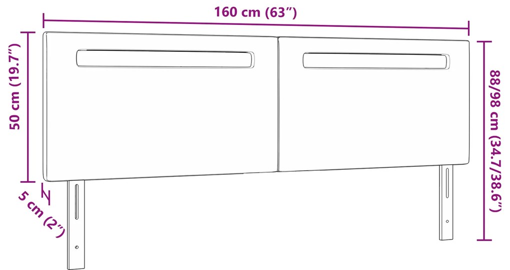 Cabeceira vidaXL Design Simples Branco Puro 160 cm em Couro Sintético