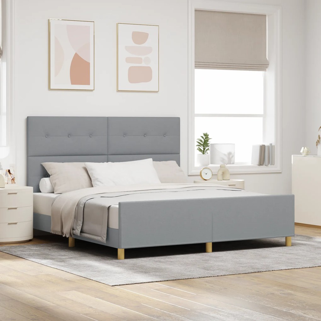 Estrutura de Cama vidaXL Cinza Claro 180x200 cm em Tecido