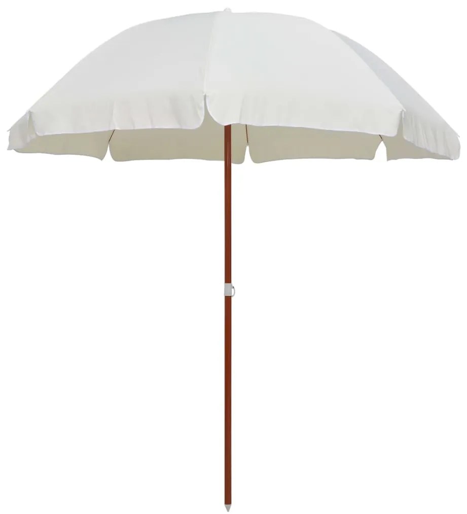 vidaXL Guarda-sol de jardim com poste de aço 240 cm cor areia