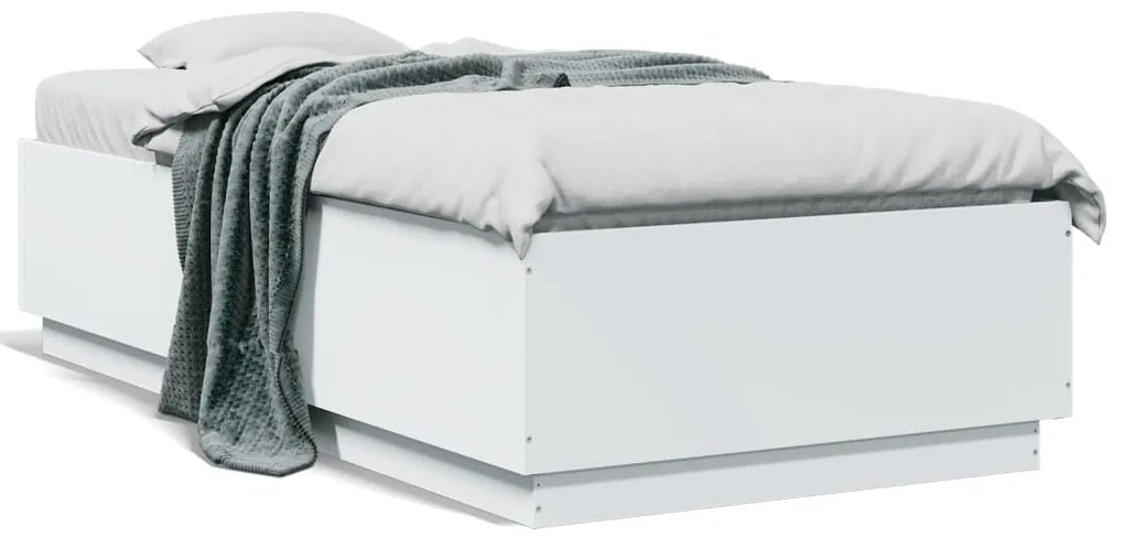vidaXL Estrutura de cama 75x190 cm derivados de madeira branco