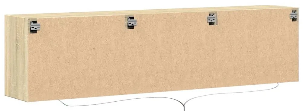 Móvel de parede p/ TV c/ luzes LED 180x31x45 cm carvalho sonoma
