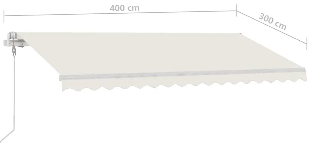Toldo automático com LED e sensor de vento 400x300 cm cor creme