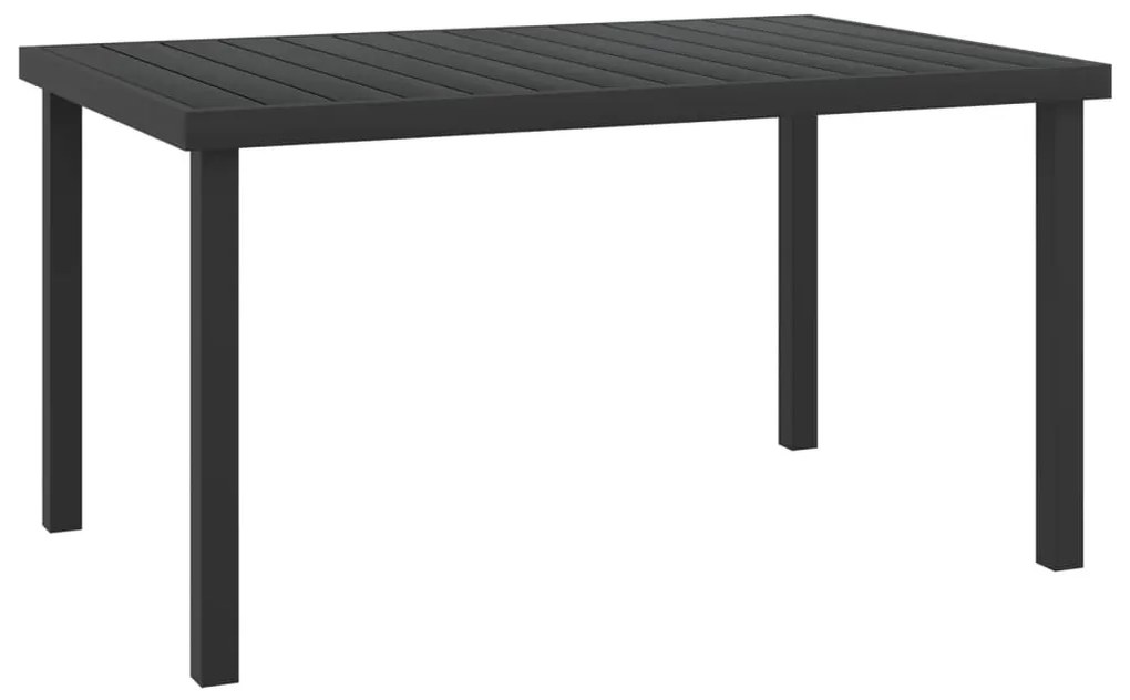 vidaXL Mesa de jardim 140x90x74 cm alumínio e WPC preto