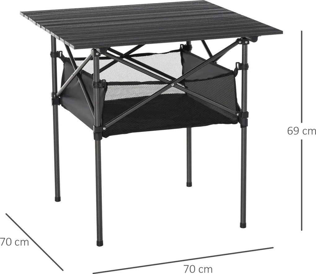 Mesa de Jardim Dobrável Braga – 70x70x69 cm – Preta – Com Bolsa de Tra