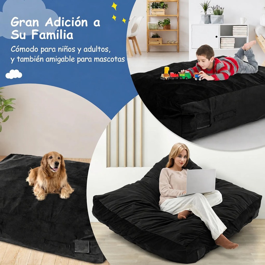 Colchão de Amortecimento, 120 x 90 x 30 cm, Capa Lavável, Preto
