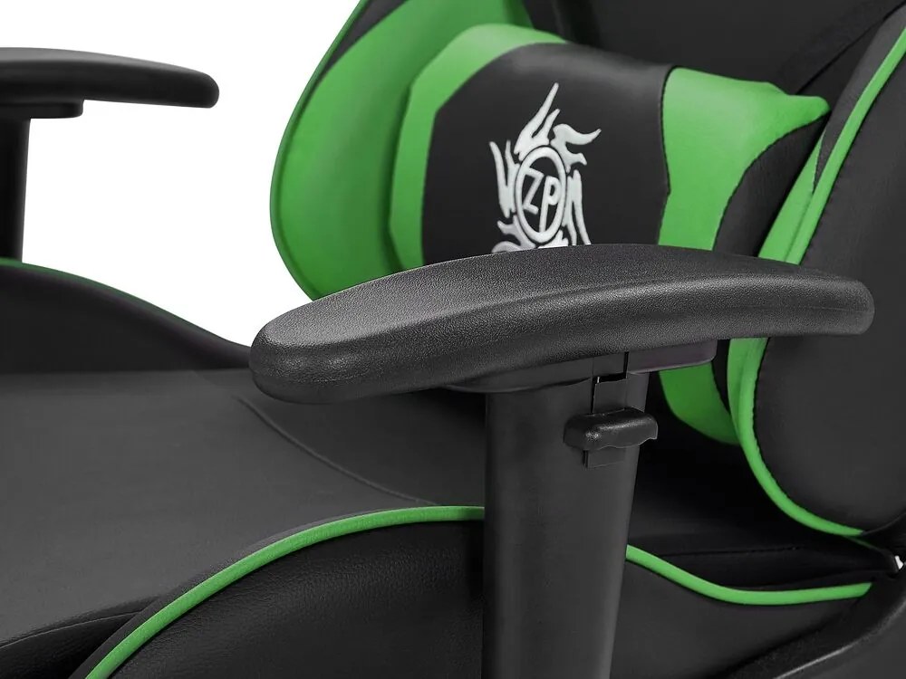 Cadeira gaming em pele sintética verde e preta VICTORY Beliani