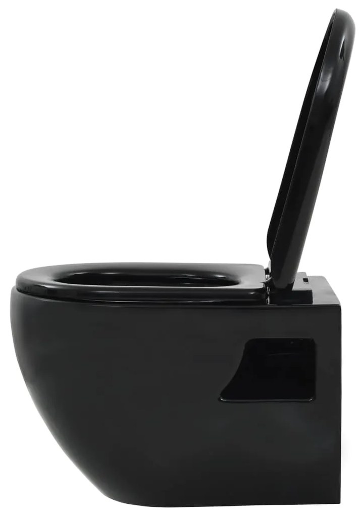 Sanita de pendurar na parede com cisterna oculta cerâmica preto