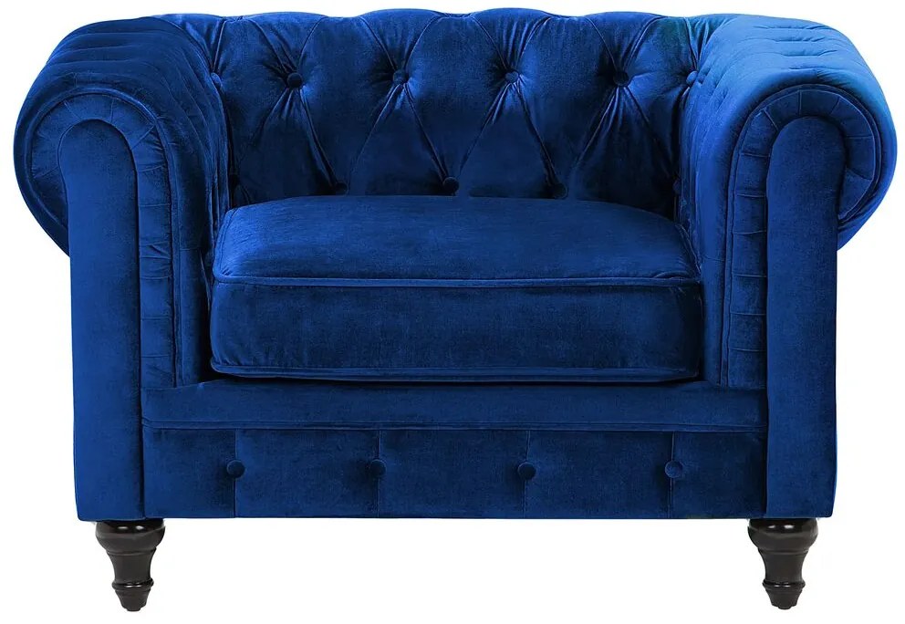 Conjunto de sofás com 4 lugares em veludo azul marinho CHESTERFIELD Beliani