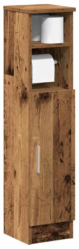 vidaXL Móvel p/ casa banho c/ suporte rolos 20,5x22x90cm madeira velha