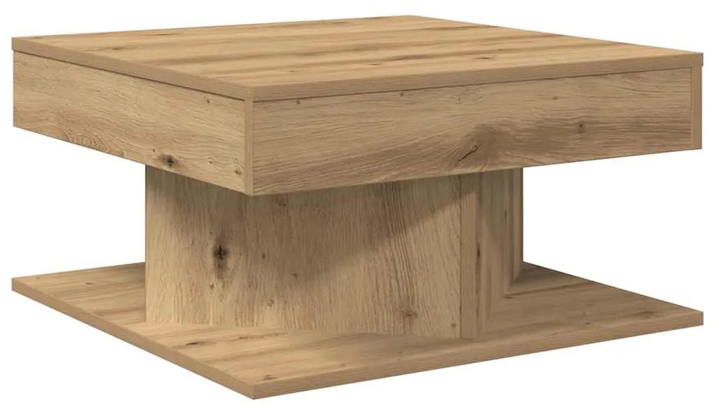 Mesa centro 55x55x30 cm derivados de madeira carvalho artisiano