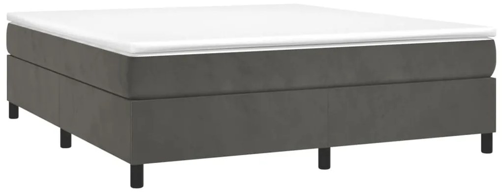 Estrutura de cama sem colchão 160x200 cm veludo cinzento-escuro