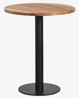 Mesa De Bar Redonda Em Madeira De Acácia Xiren Ø70 Cm & Madeira De Acácia - Preto - Sklum