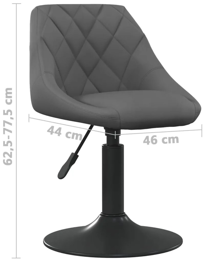Cadeiras de jantar giratórias 2 pcs veludo cinzento-escuro