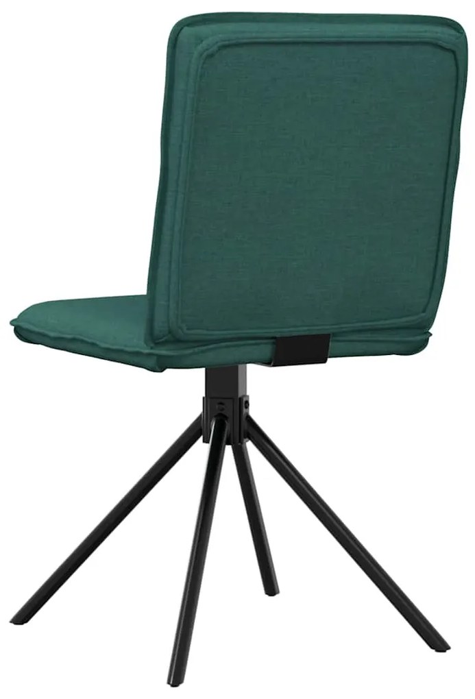 Cadeiras de jantar 4 pcs tecido verde escuro