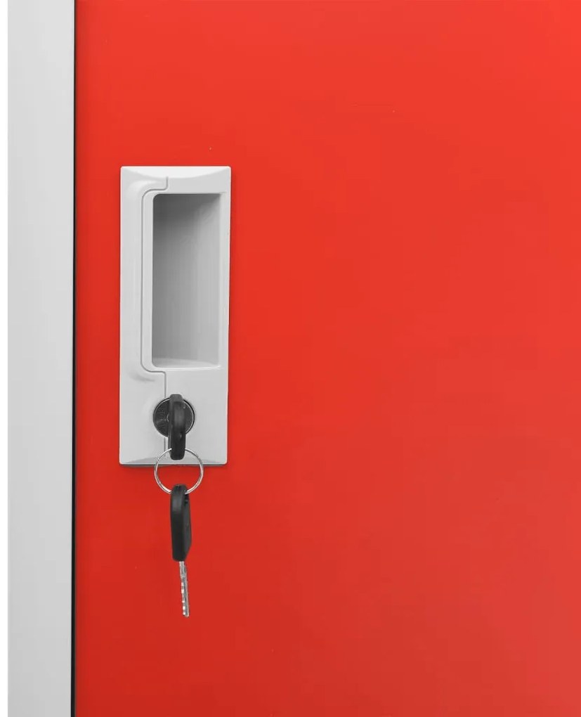 Cacifo 90x45x92,5 cm aço cinzento-claro e vermelho