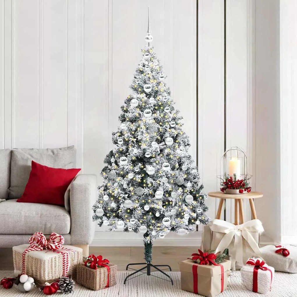 vidaXL Árvore de Natal Artificial Branco 180 cm PVC, Aço e Plástico