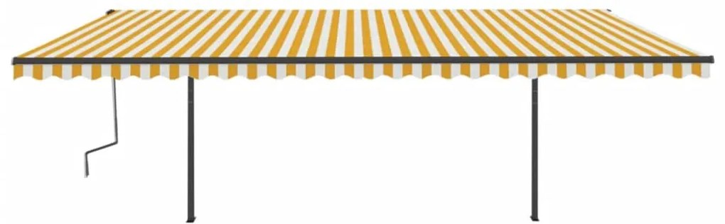 Toldo retrátil manual com LED 6x3,5 m amarelo e branco