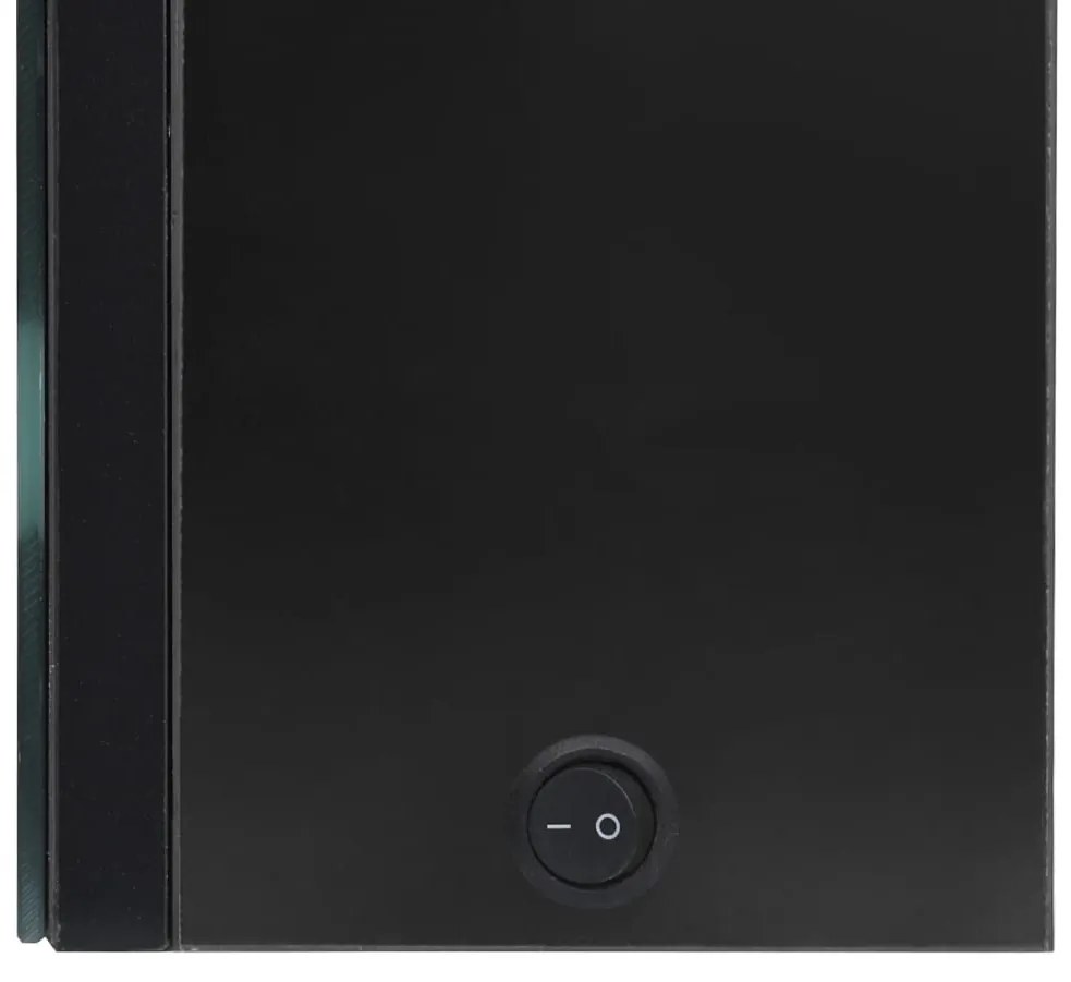Armário espelhado casa de banho LED 89x14x62 cm preto brilhante