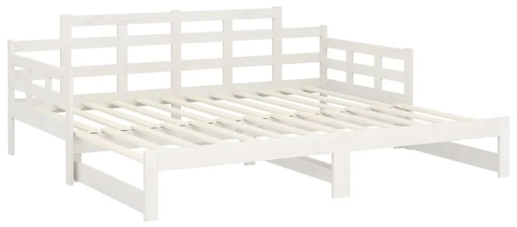 Estrutura sofá-cama de puxar pinho maciço branco 2x(90x190) cm