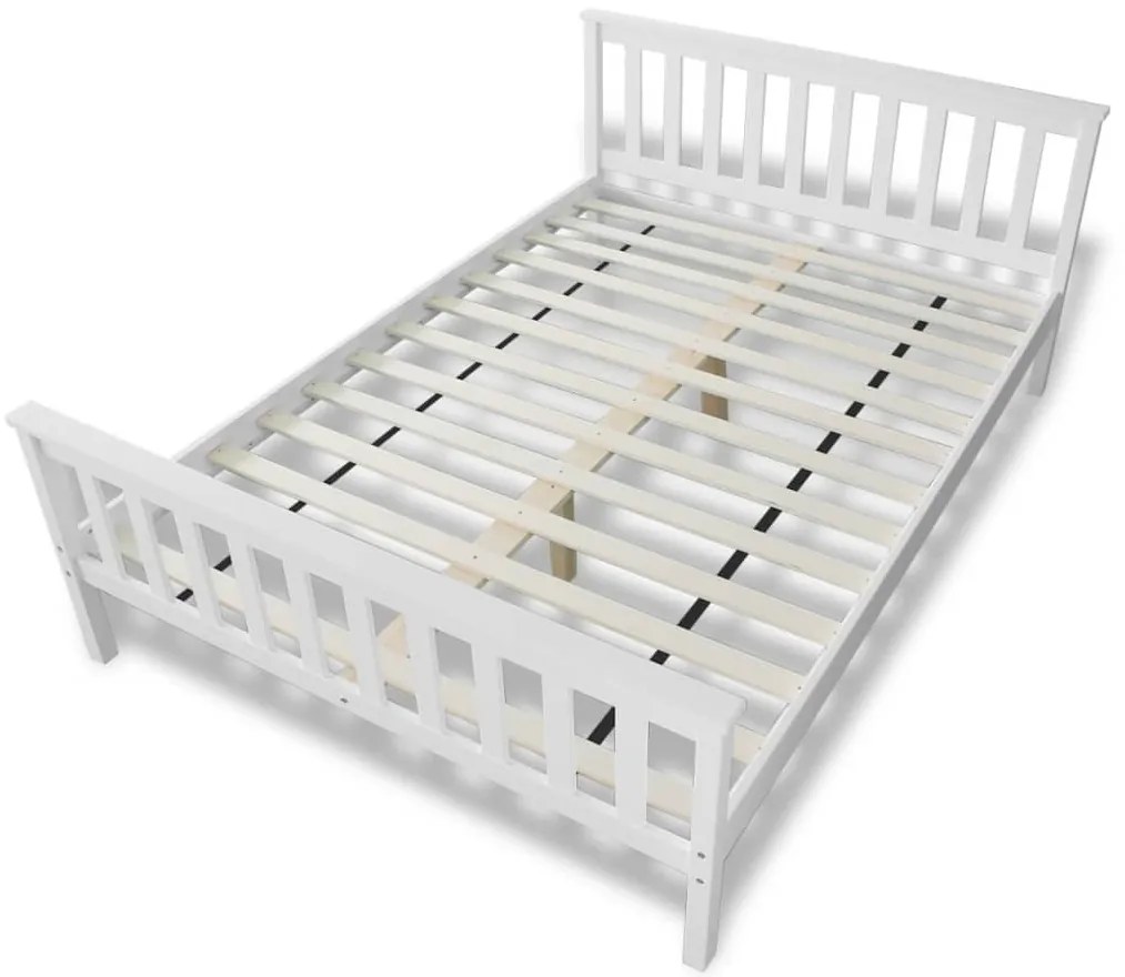 Cama com colchão 140x200 cm madeira de pinho maciça