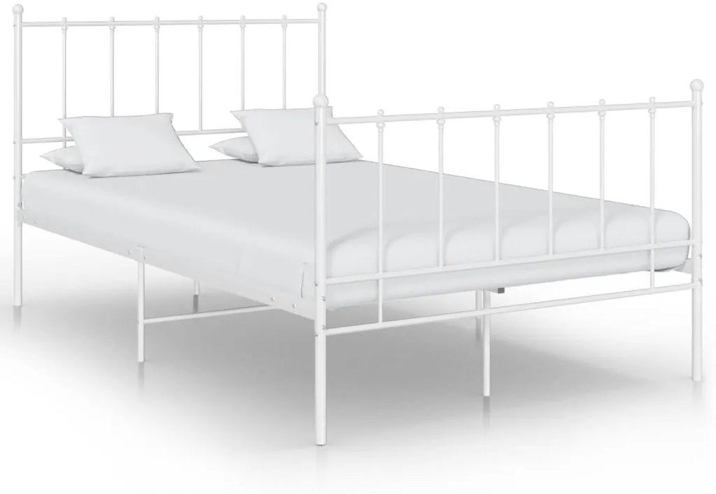 vidaXL Estrutura de cama 120x200 cm metal branco