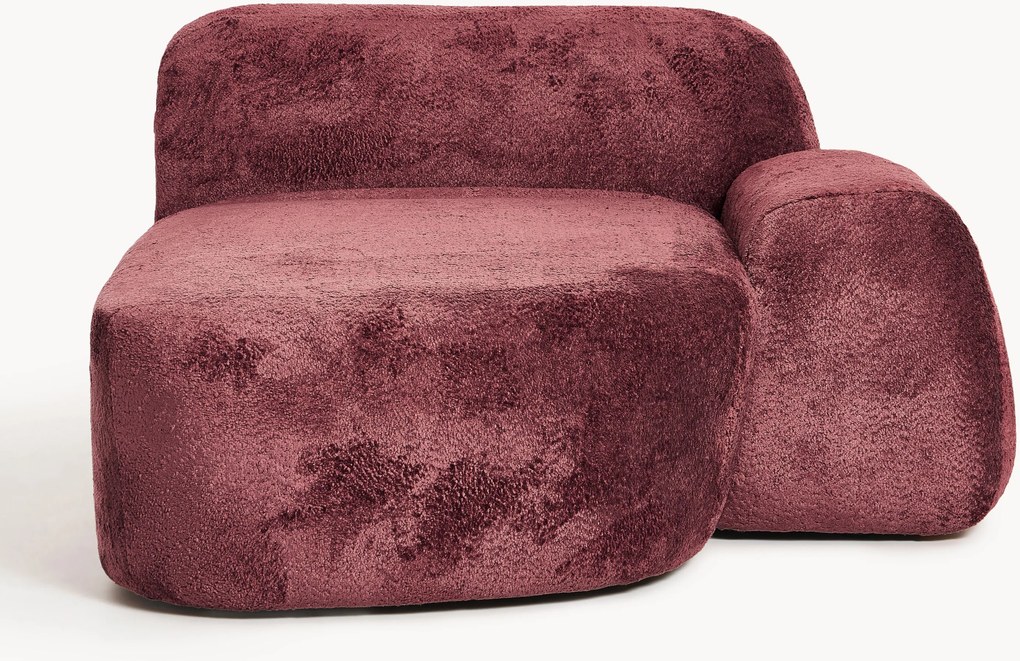 Módulo de canto com chaise longue em teddy-bouclé Wolke