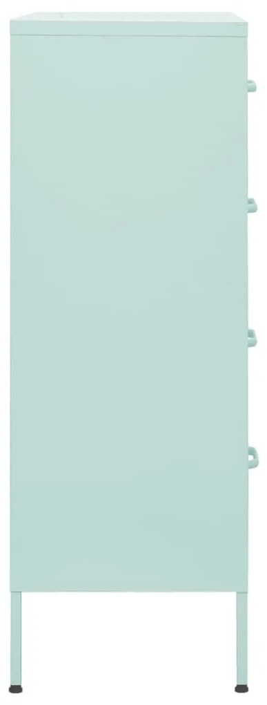 Cómoda/aparador com gavetas aço 80x35x101,5 cm verde-hortelã