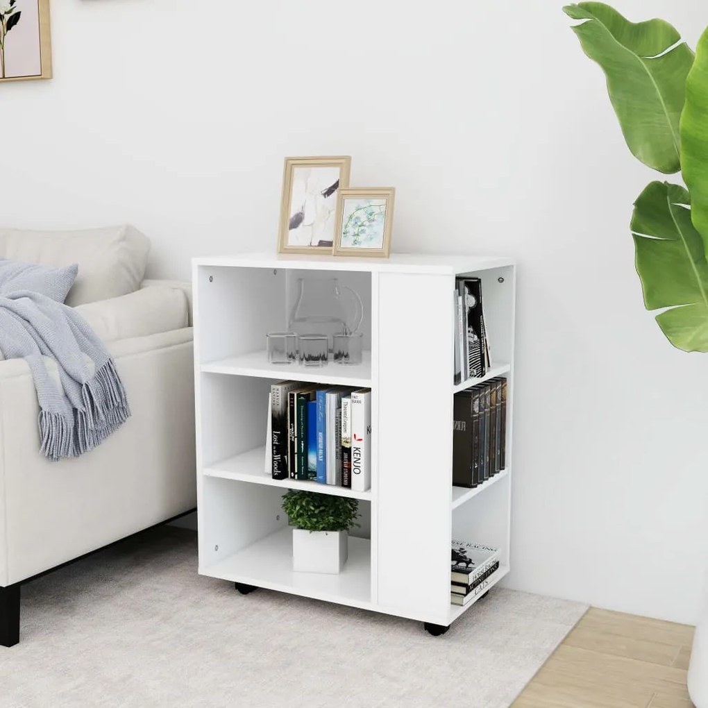 Móvel com rodas 60x35x75 cm derivados de madeira branco