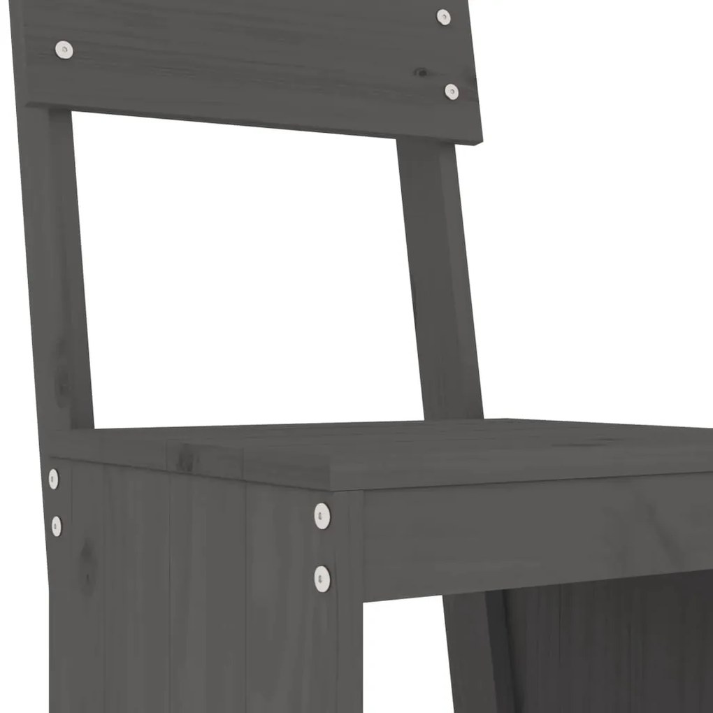 Cadeiras de bar 2 pcs 40x48,5x115,5 cm pinho maciço cinzento