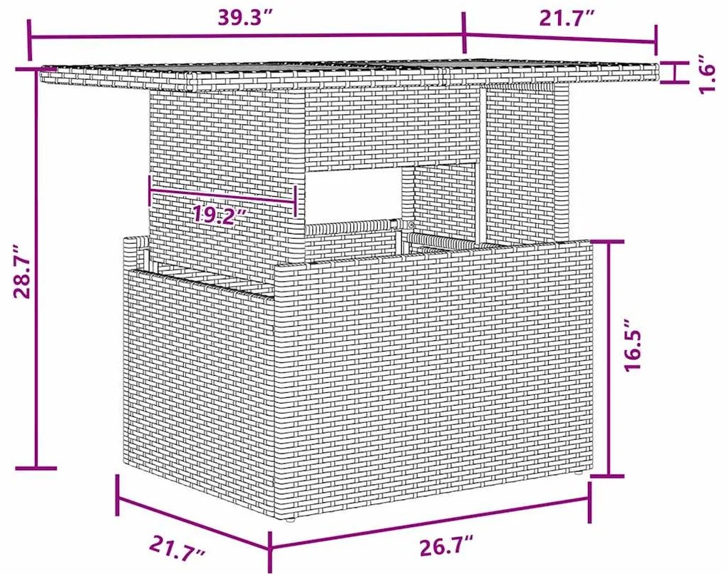 Conjunto de Jantar de Jardim de 7 Peças com Almofadas Pretas de Rattan