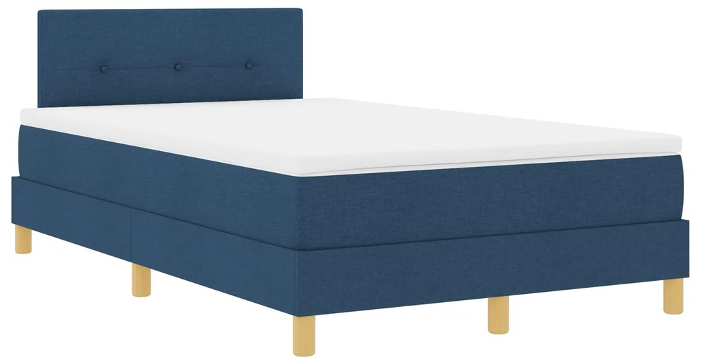 Cama Box Spring com Colchão Azul 120x200 cm Tecido