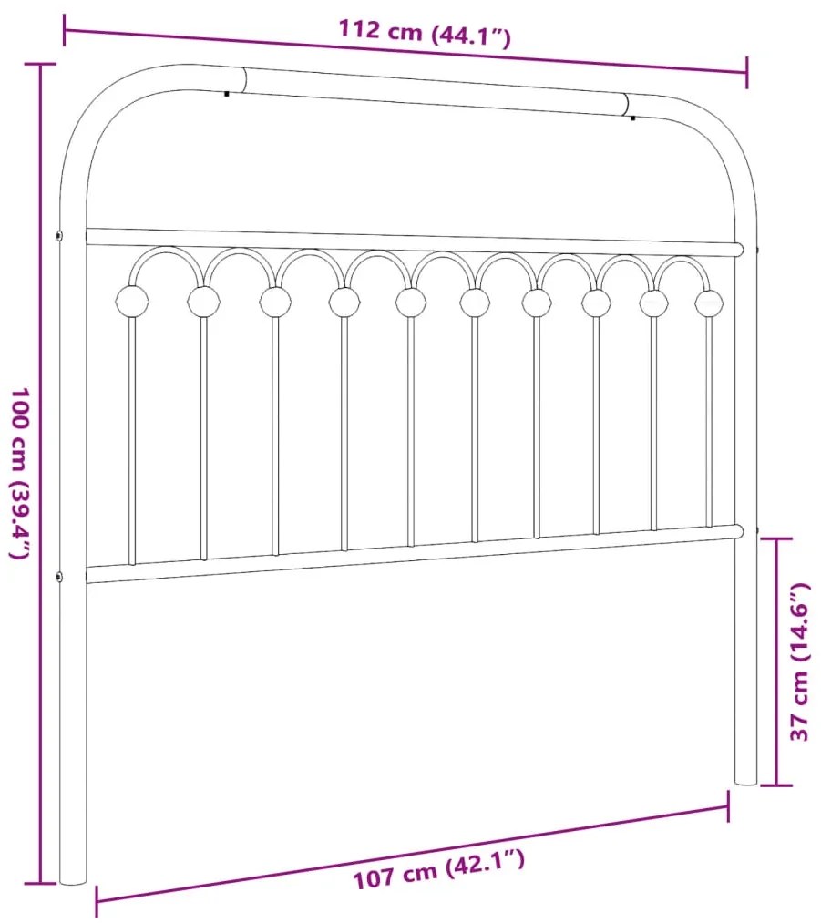 Cabeceira de cama 107 cm metal preto