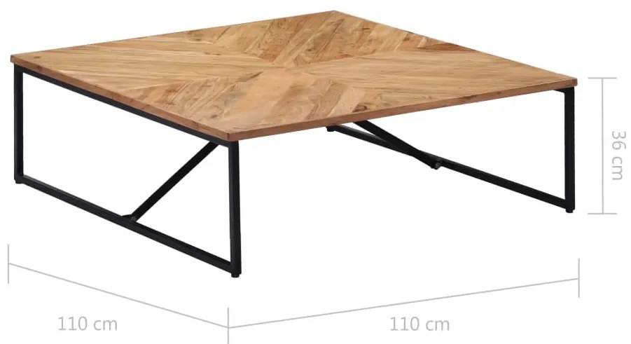 Mesa de centro 110x110x36 cm madeira de acácia maciça