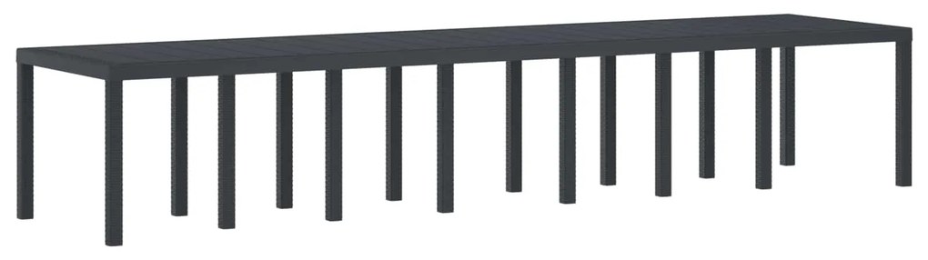 vidaXL Mesa de Jardim Antracite 400 x 100 x 73 cm vime PE