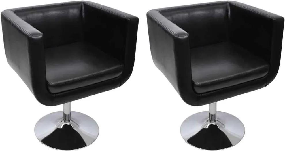 Cadeiras de bar 2 pcs couro artificial preto