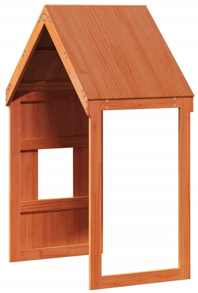 Telhado cama infantil 60x99x139,5 cm pinho maciço castanho-mel