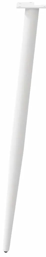 Pés de mesa de console cônicos 4 peças branco 72-73 cm aço