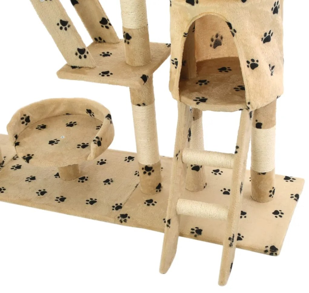 Árvore para gatos c/ postes arranhadores sisal 230-250 cm bege