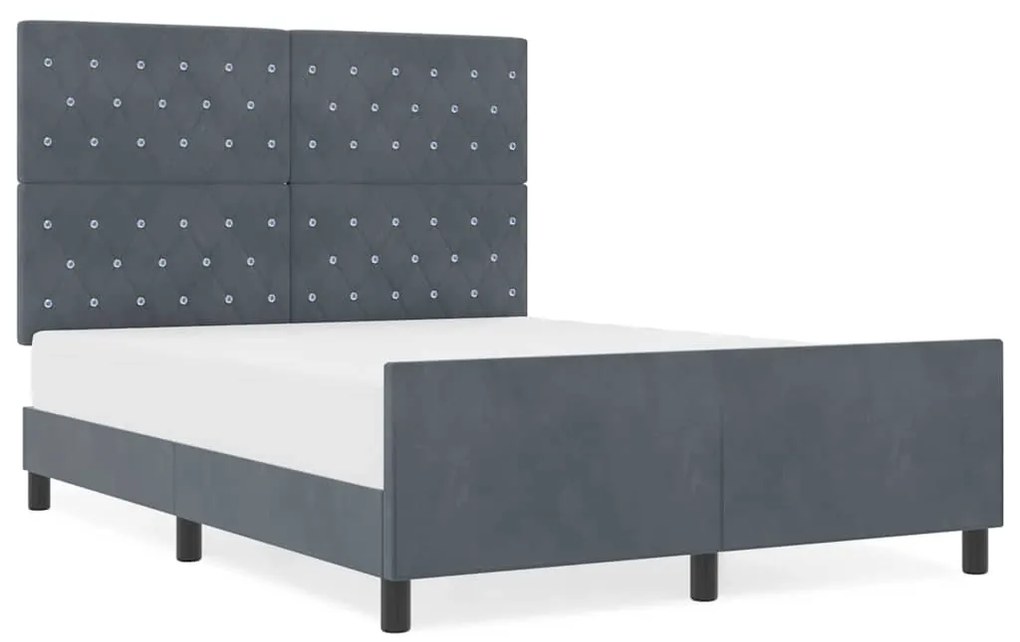 Cama vidaXL Cinza Escuro 140x200 cm Veludo