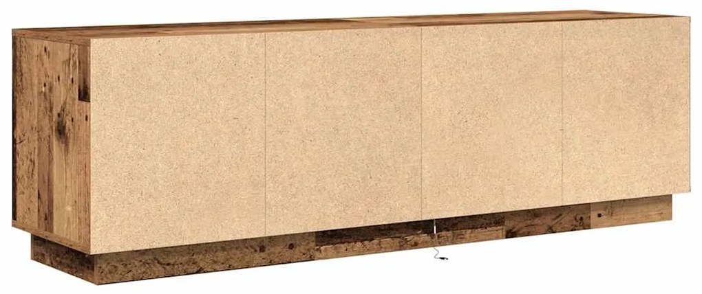 Móvel de TV com luzes LED 160,5x41x50 cm madeira velha