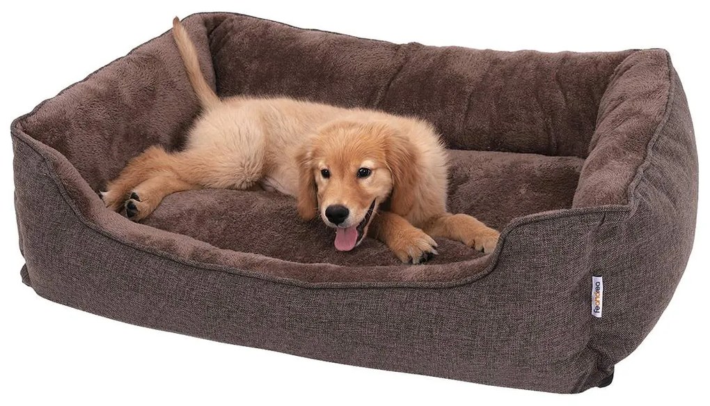 Cama lavável para cães 110 x 27 x 75 cm castanha