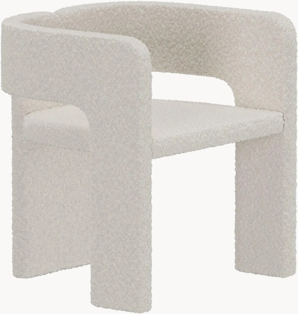 Cadeiras de jantar em bouclé com apoio de braços Kristin, conjunto de 2