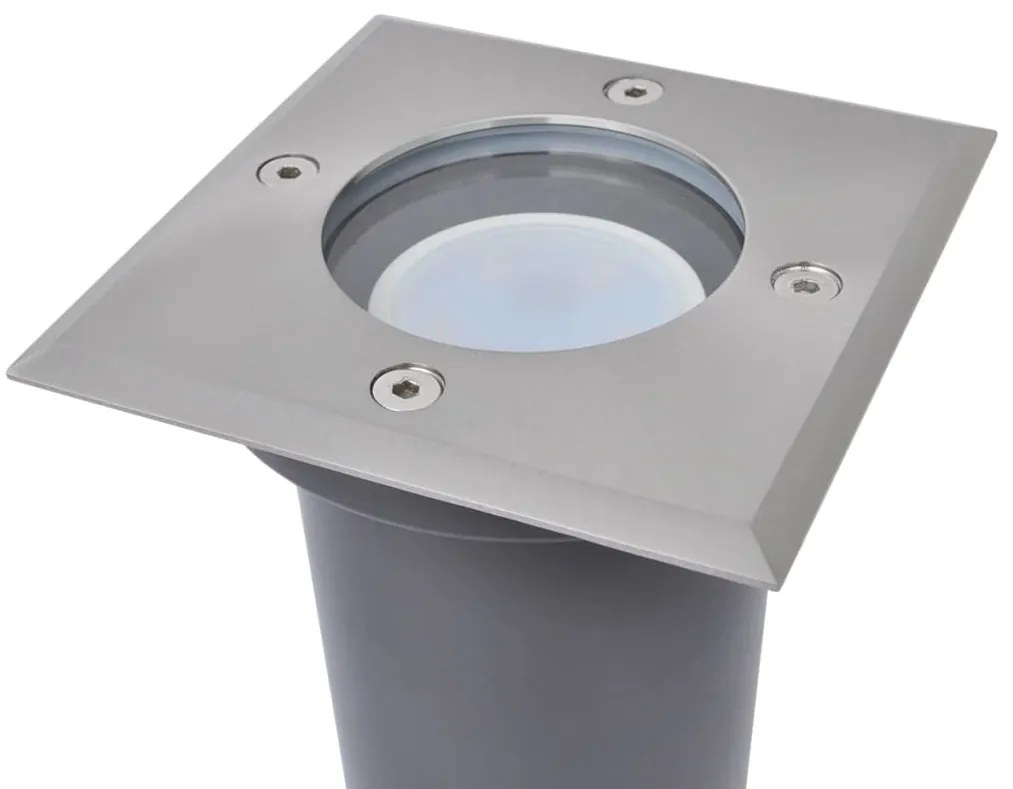 Iluminação LED p/ piso exterior, 3 pcs, quadrado