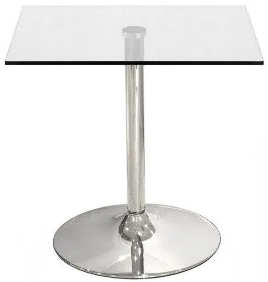 Mesa BERNIE  – 80x80x73 cm – Vidro Temperado e Estrutura Cromada