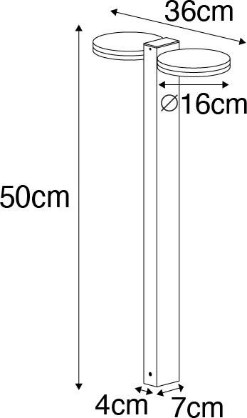 Candeeiro de pé exterior castanho ferrugem 50 cm com LED 2 luzes IP44 - Esmee